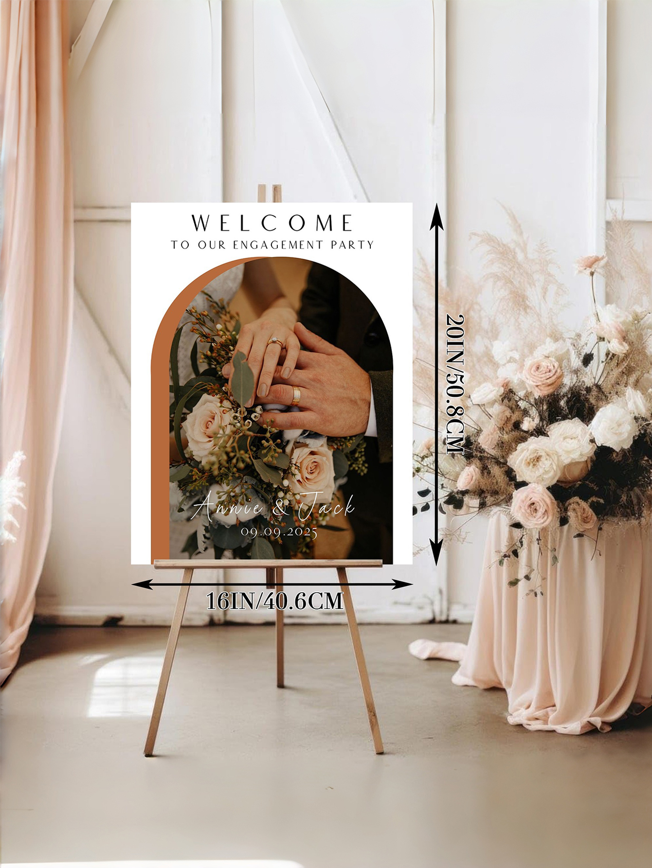 Custom Photo Birthday Welcome Sign - Personalized with Name and Date